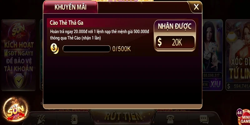 Khuyến mãi nạp tiền quà từng sự kiện