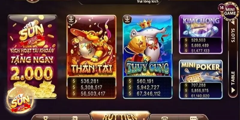 Tổng hợp các game bài Sunwin tân binh nên thử